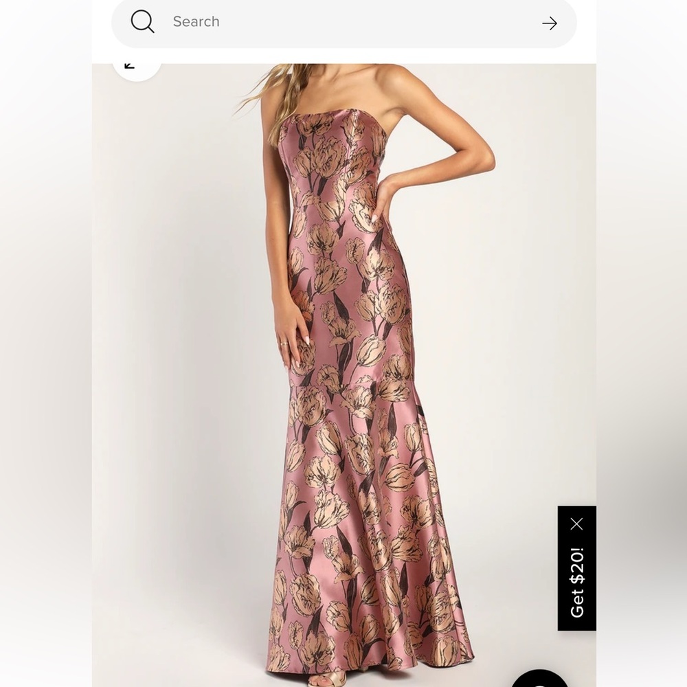 Lulus Gowning Around Mauve Floral Dress
